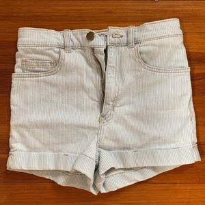 American Apparel pinstripe denim shorts